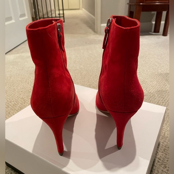 Leith Macee Holiday Red Suede Leather Boots Booties Heels Size 9 - Picture 6 of 12